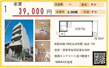 大和学園 河原町 三条 神宮丸太町エリア 京都の賃貸マンション アパート情報はハウスクエストへ