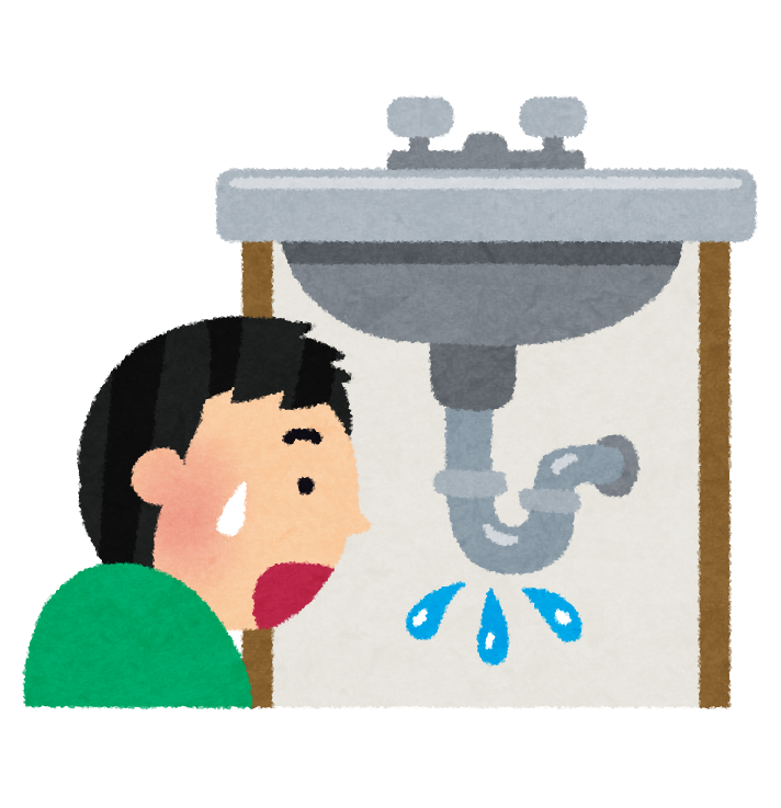 台所の水栓（蛇口）シンク下・洗濯機の取水口等から漏水している