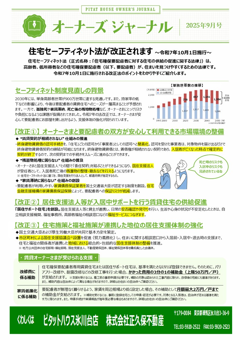 住宅セーフティネット法が改正されます