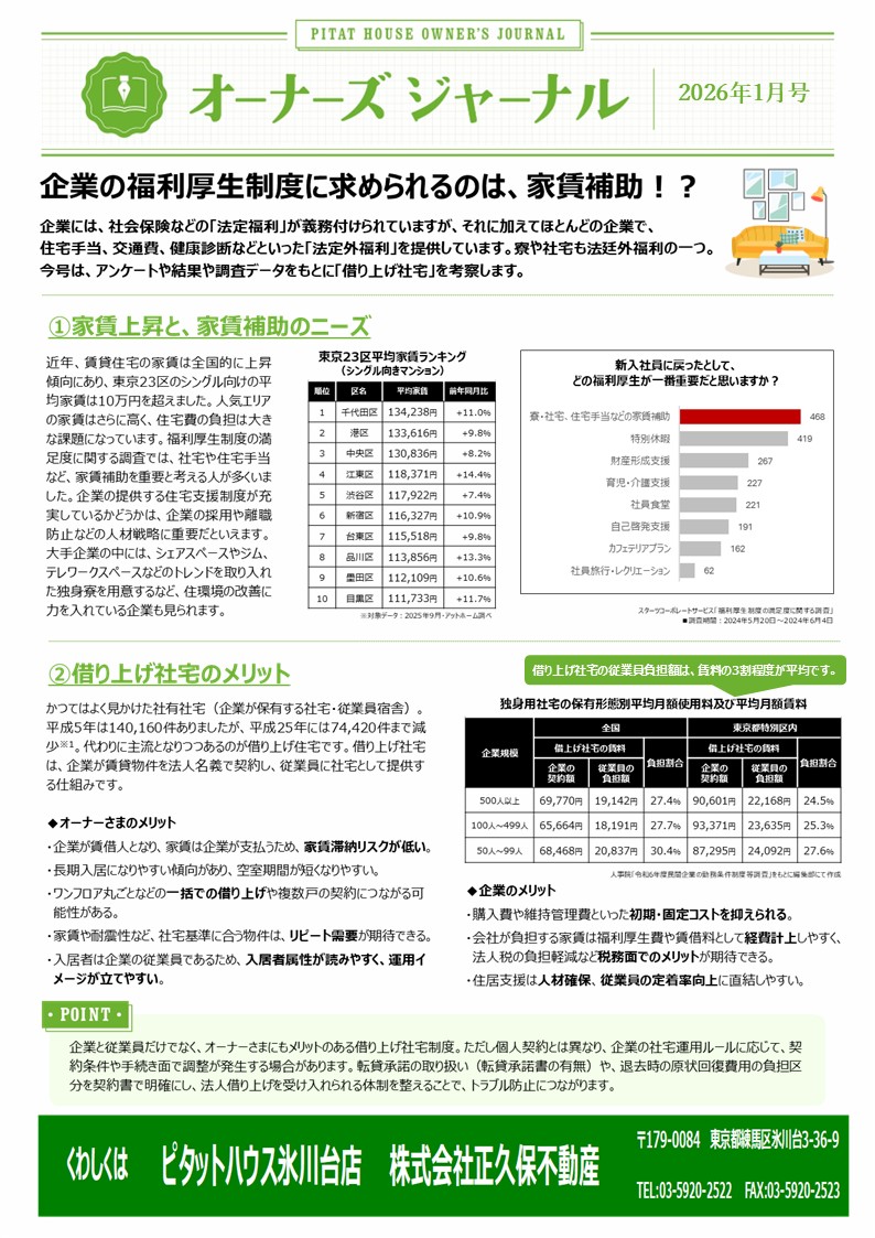 借上げ社宅のメリット
